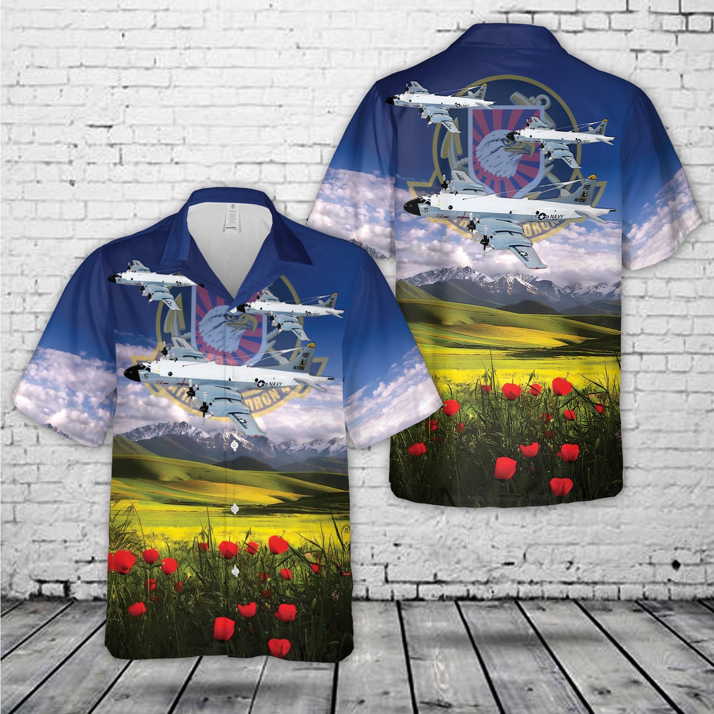 US Navy Patrol Squadron 47 (PATRON 47) VP-47 "Golden Swordsme" P-3 Orion Hawaiian Shirt