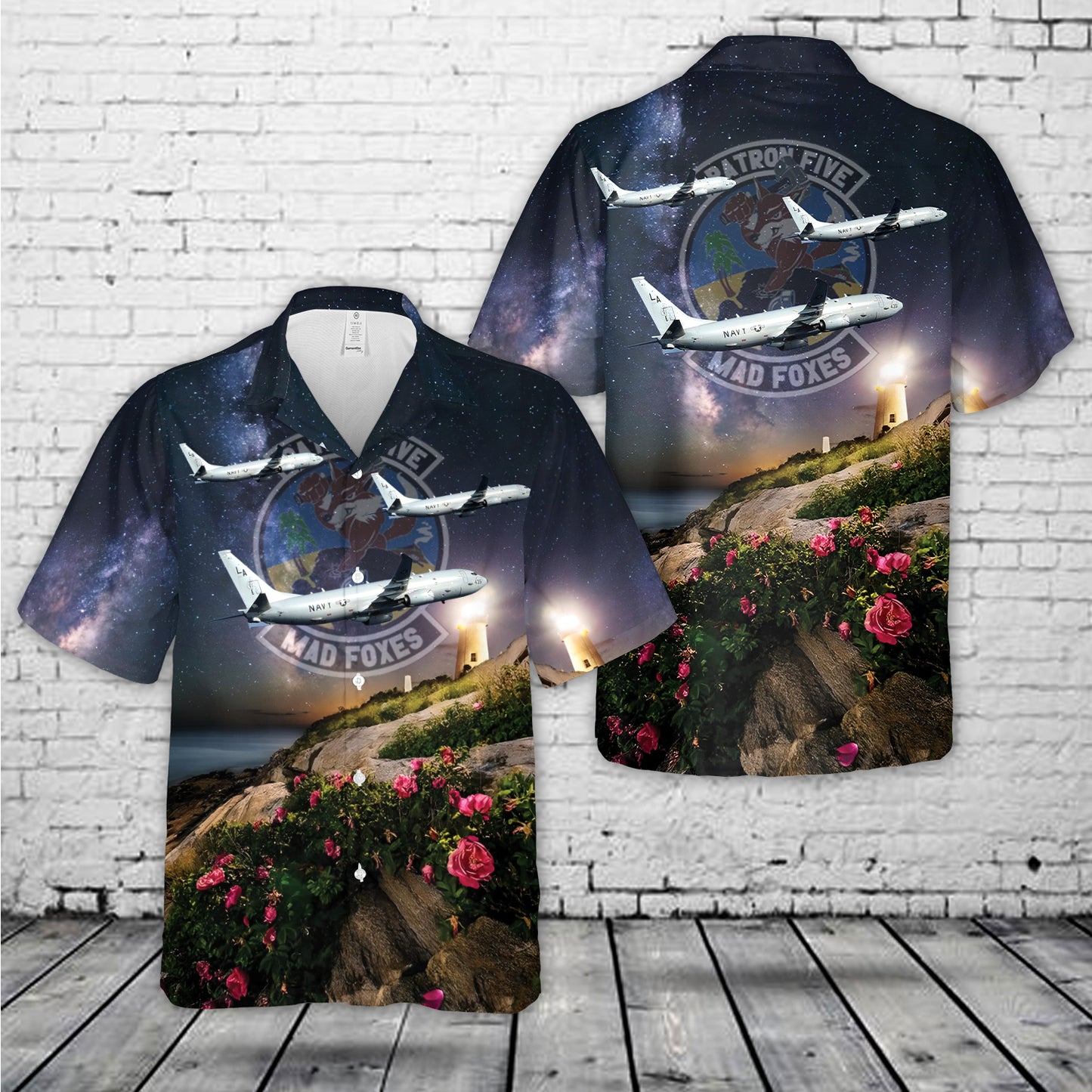 US Navy Patrol Squadron FIVE (VP-5) 'Mad Foxes' P-8A Hawaiian Shirt