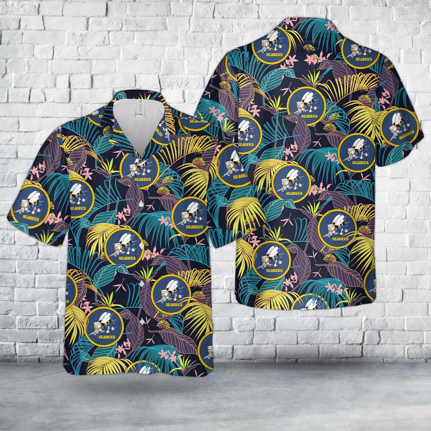 US Navy SEABEES Naval Construction Force (NCF) Hawaiian Shirt