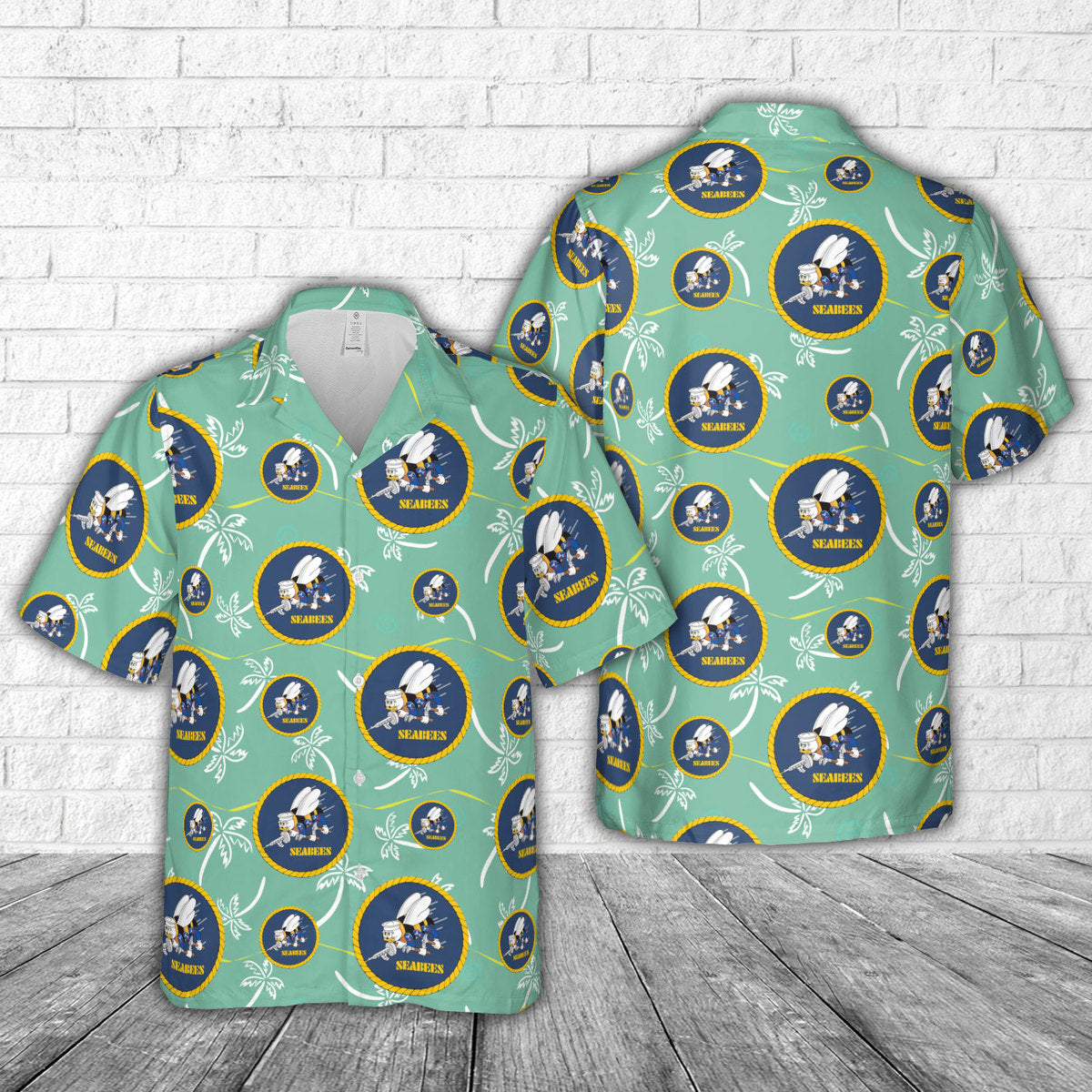 US Navy SEABEES Naval Construction Force (NCF) Hawaiian Shirt