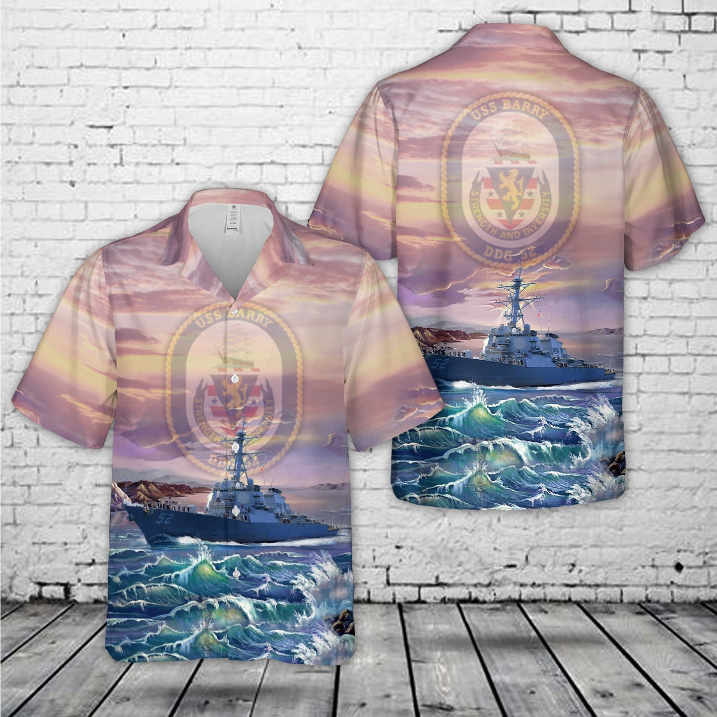 US Navy USS Barry (DDG-52) Hawaiian Shirt