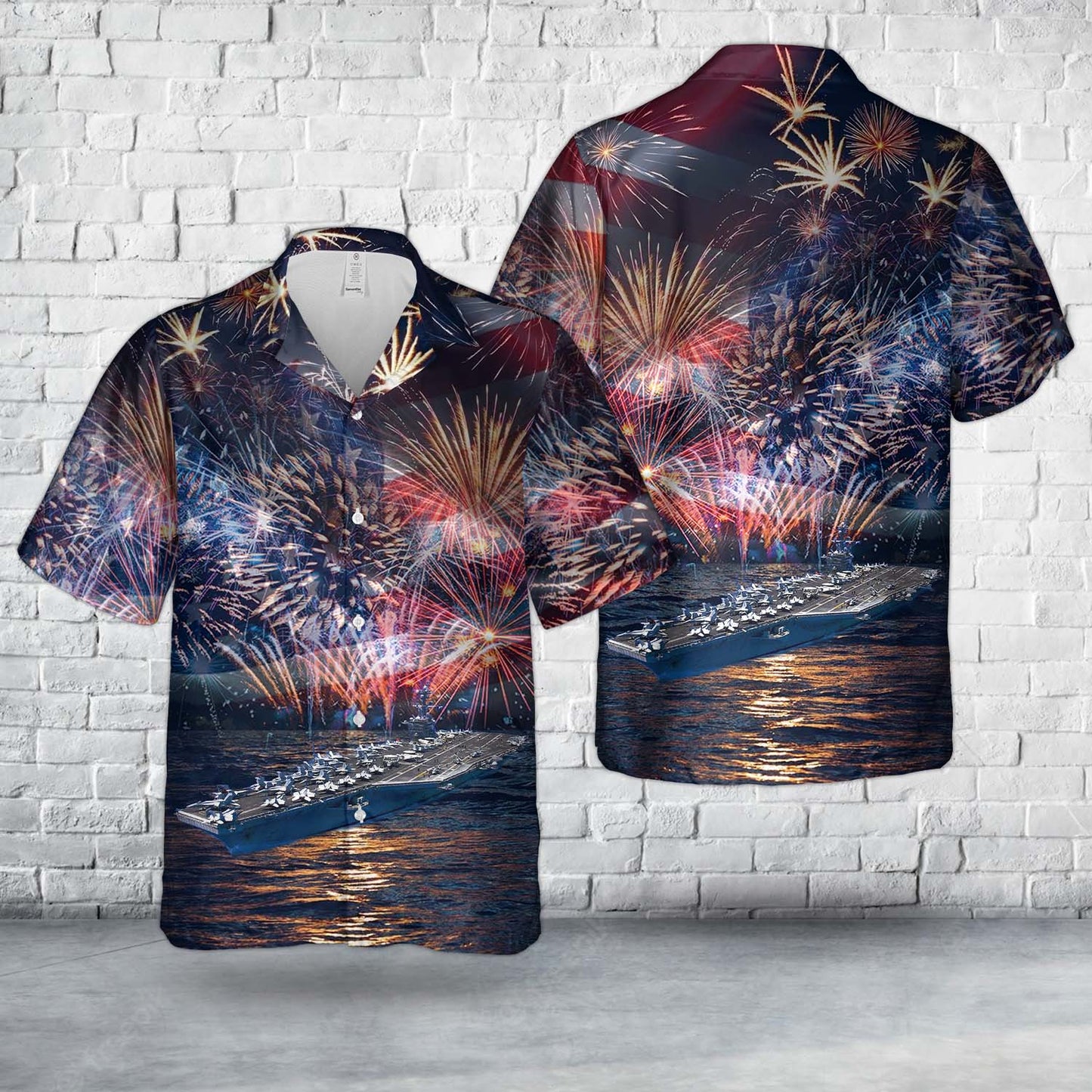 US Navy USS Carl Vinson (CVN-70), 4th Of July Hawaiian Shirt