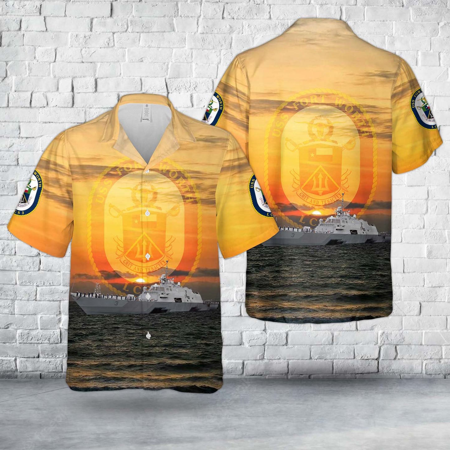 US Navy USS Fort Worth (LCS-3) Littoral Combat Ship (LCS) Hawaiian Shirt