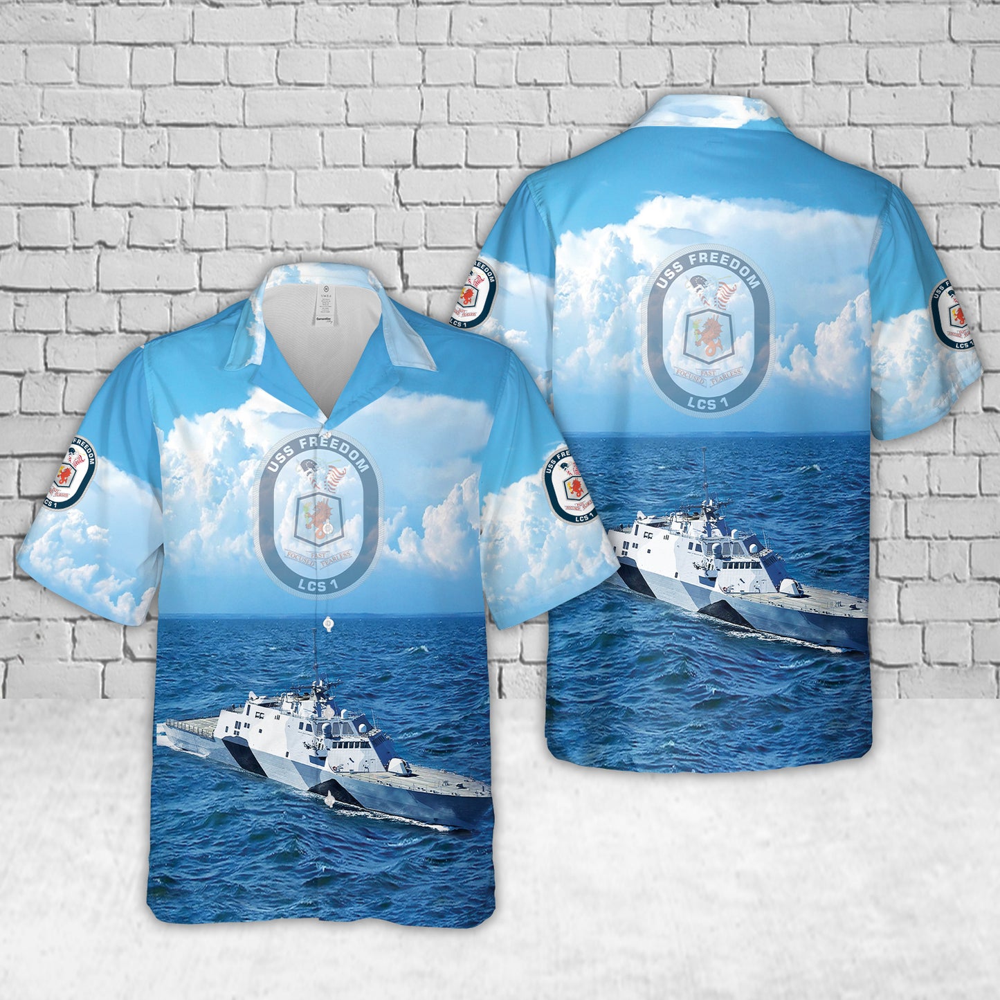 US Navy USS (LCS-1) Littoral Combat Ship (LCS) Hawaiian Shirt