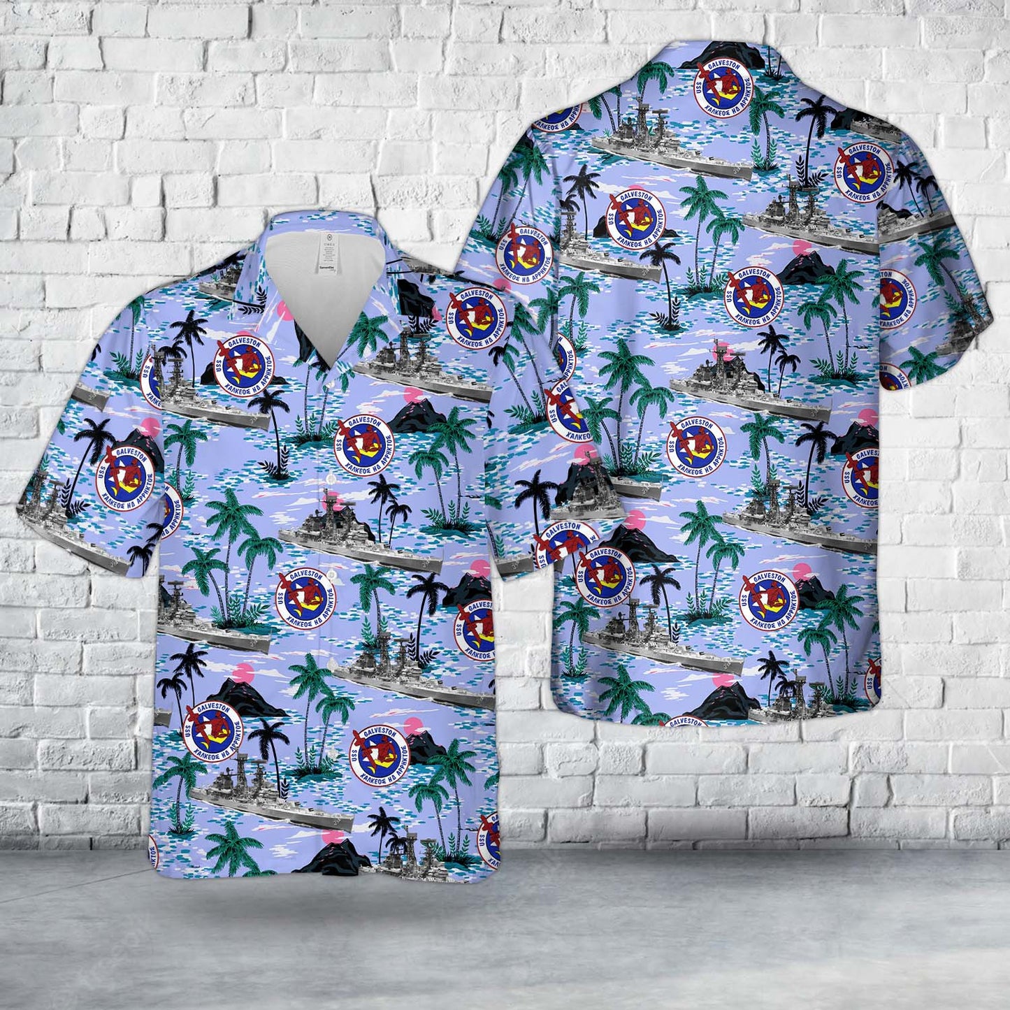 US Navy USS Galveston (CL-93/CLG-3) Hawaiian Shirt