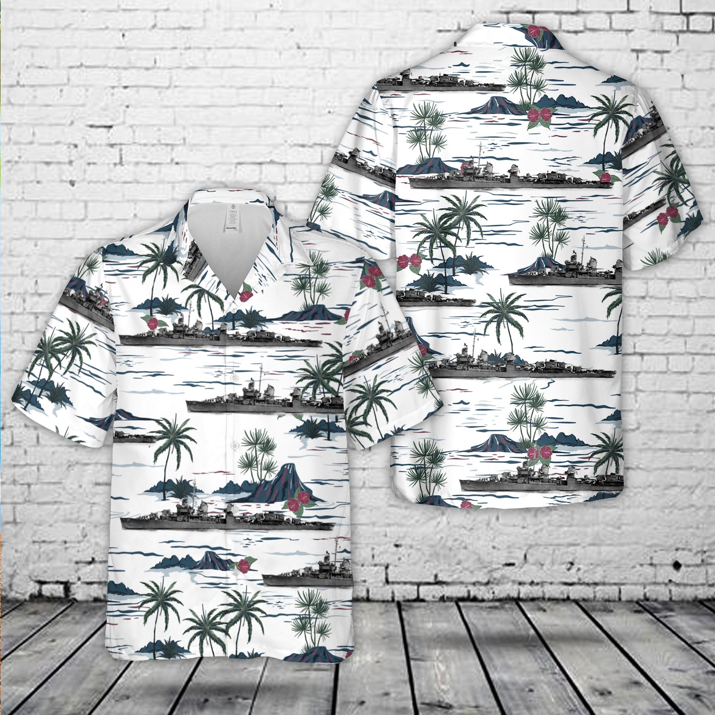 US Navy USS Jenkins (DD-447) Hawaiian Shirt