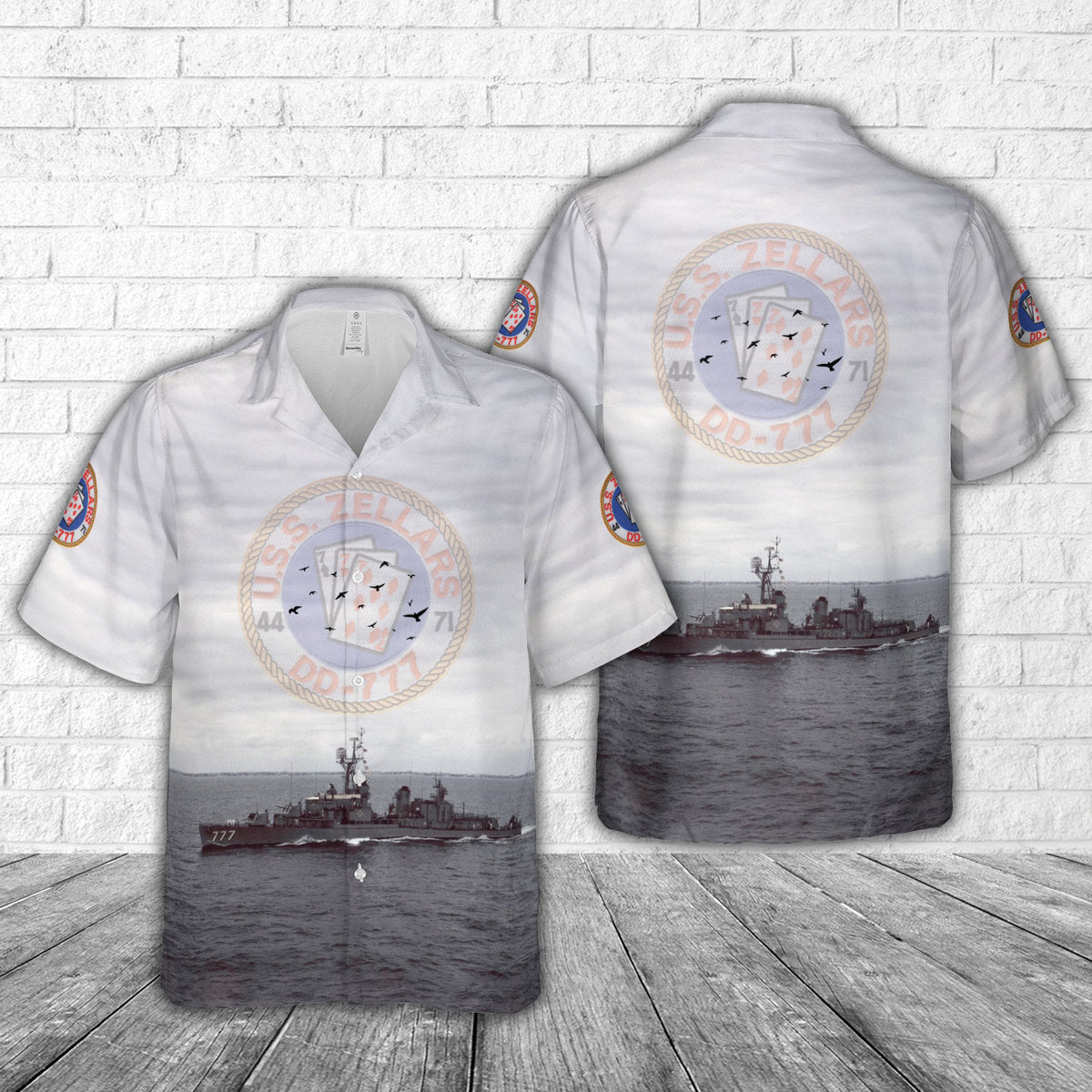 US Navy USS Zellars (DD777) Hawaiian Shirt Merch Gears