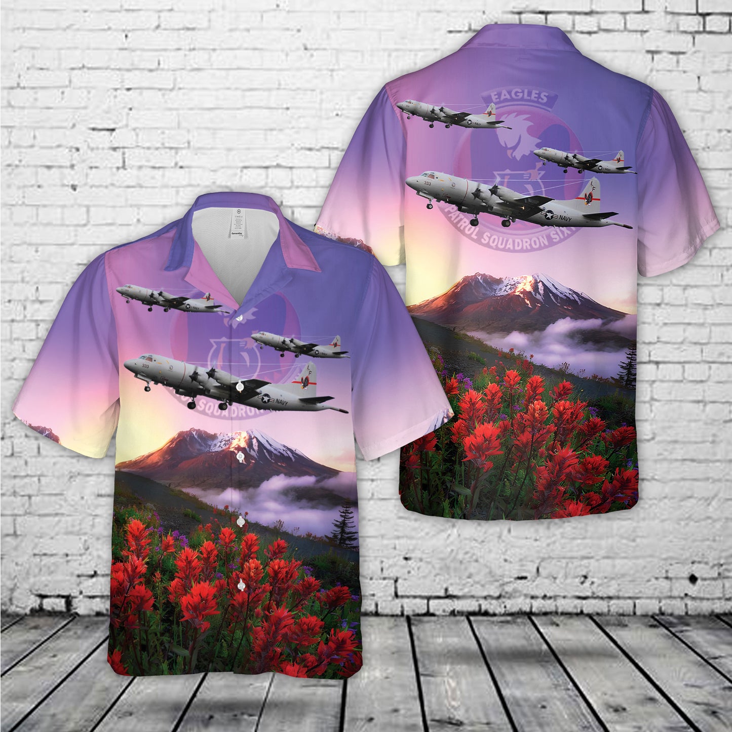 US Navy Patrol Squadron 16 (PATRON 16) VP-16 "Eagles" P-3C Hawaiian Shirt