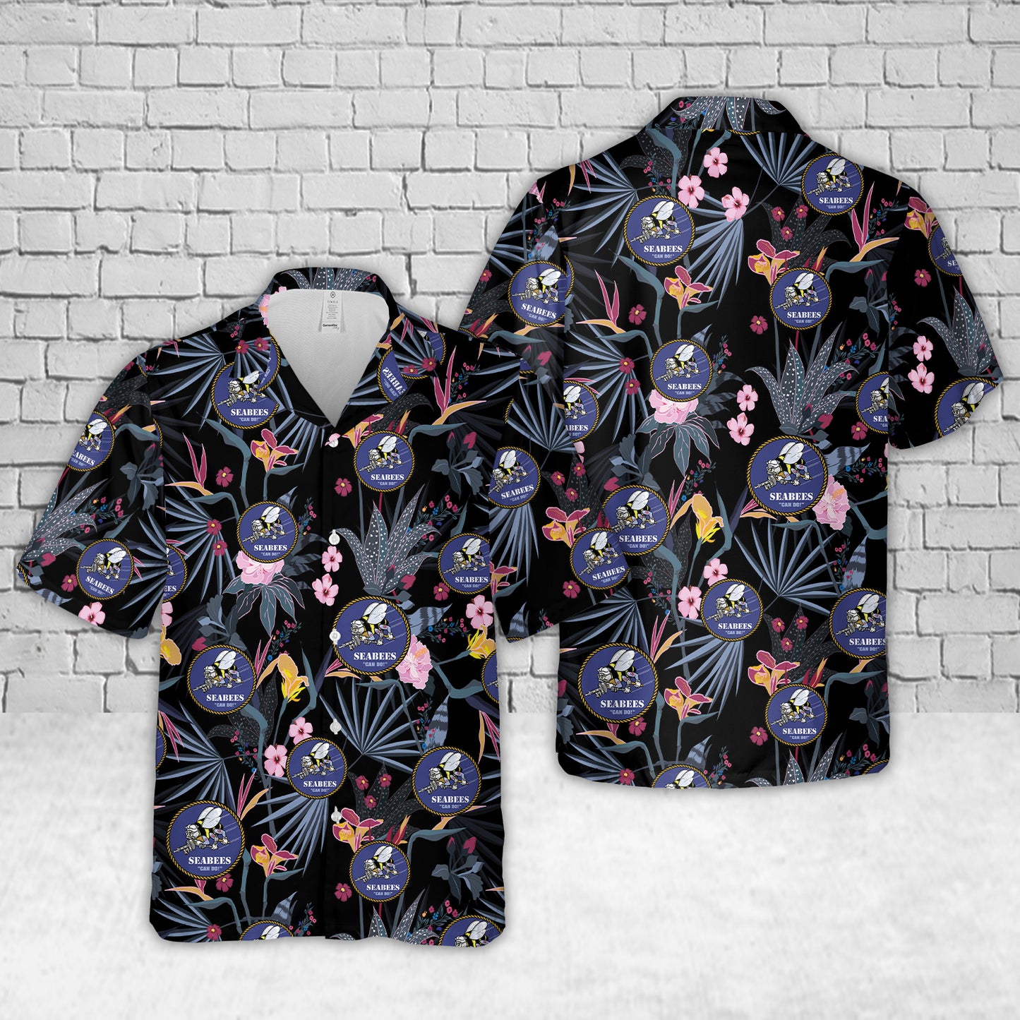 US Navy Seabees Old Hawaiian Shirt