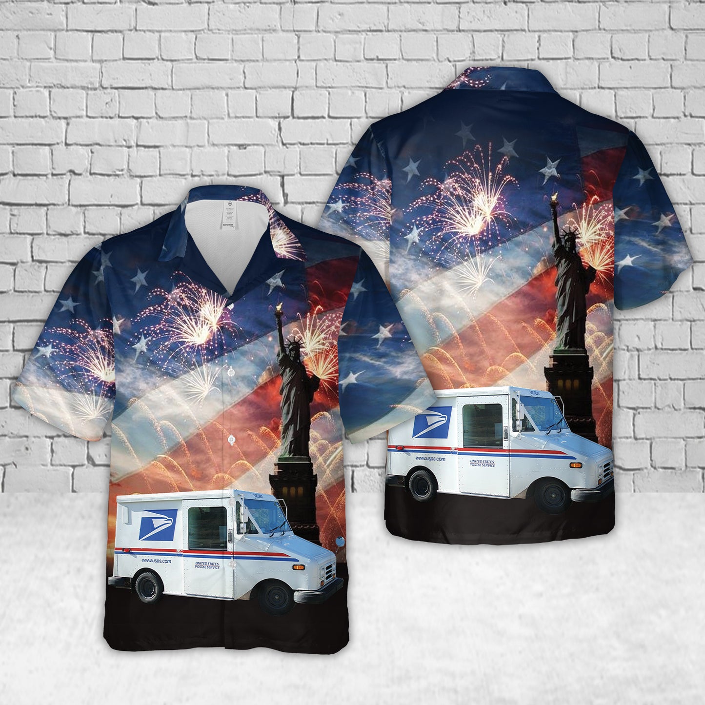 United States Postal Service Grumman LLV, 4th Of July Hawaiian Shirt