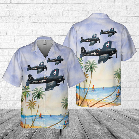 Vought F4U Corsair Pocket Hawaiian Shirt