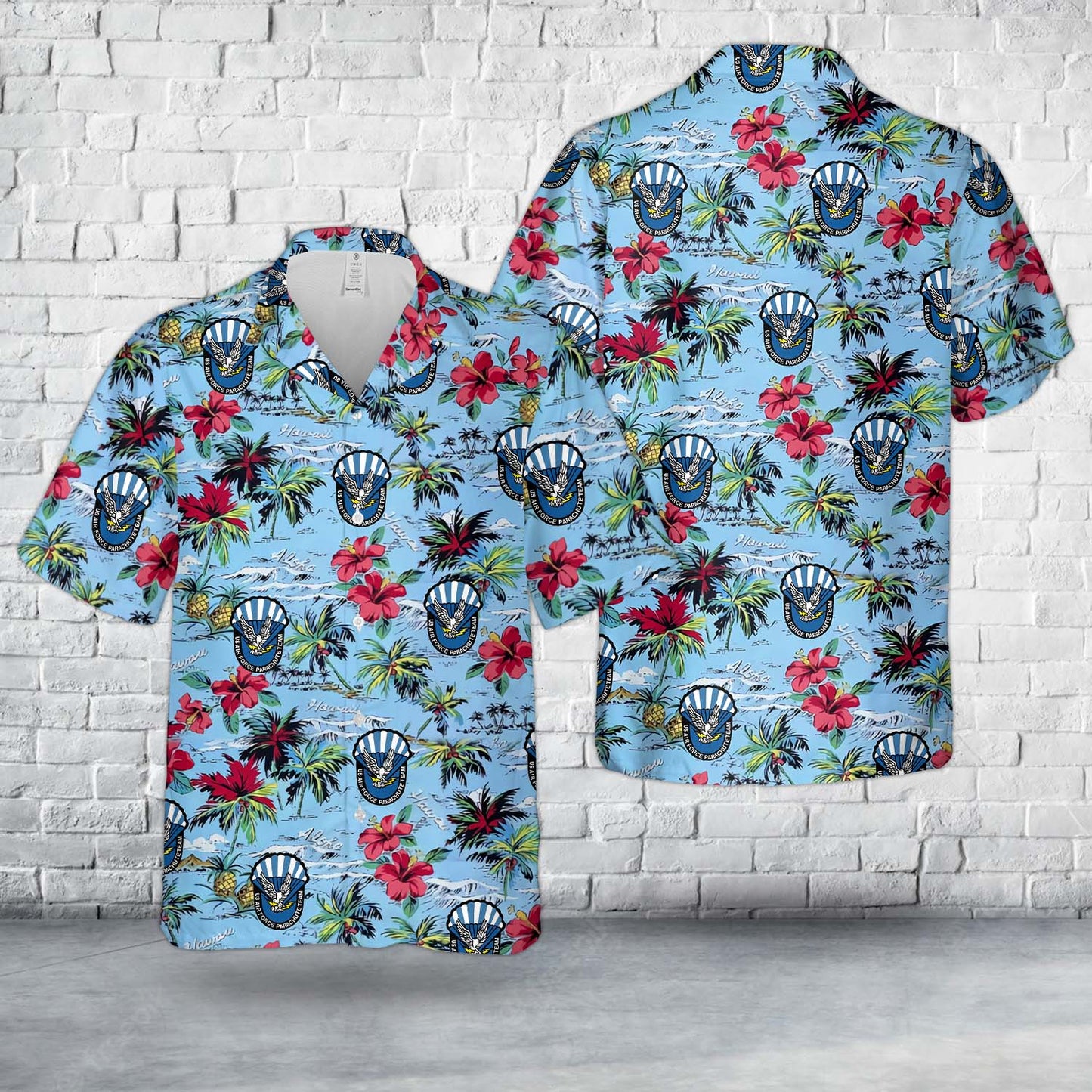 Wings of Blue - USAF Parachute Team Hawaiian Shirt