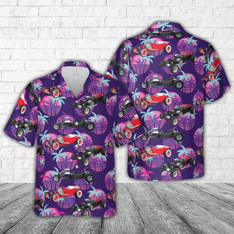 Rat Rod T Bucket Cars Hawaiian Shirt