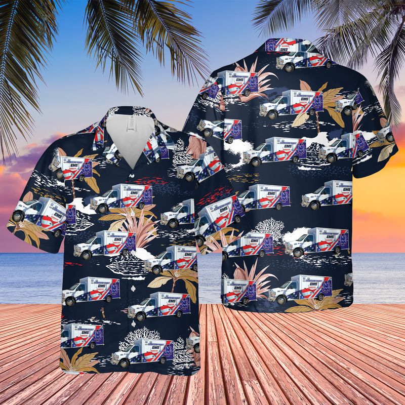 Michigan Livingston County EMS Hawaiian Shirt