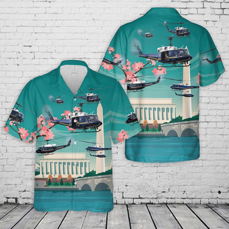 Bell UH-1N Twin Huey of the 1st Helicopter Squadron flying over Washington DC Hawaiian Shirt