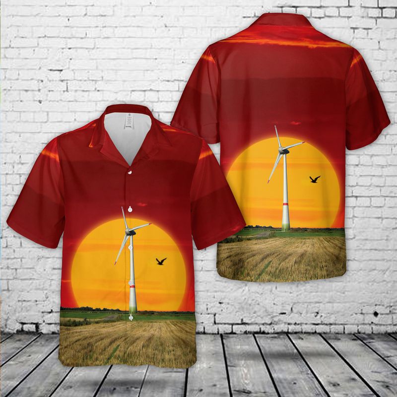 Germany, Enercon GmbH E-126 wind turbine Hawaiian Shirt