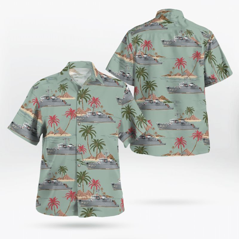 Belgian Navy Crocus (M917) Tripartite-class minehunter Hawaiian Shirt
