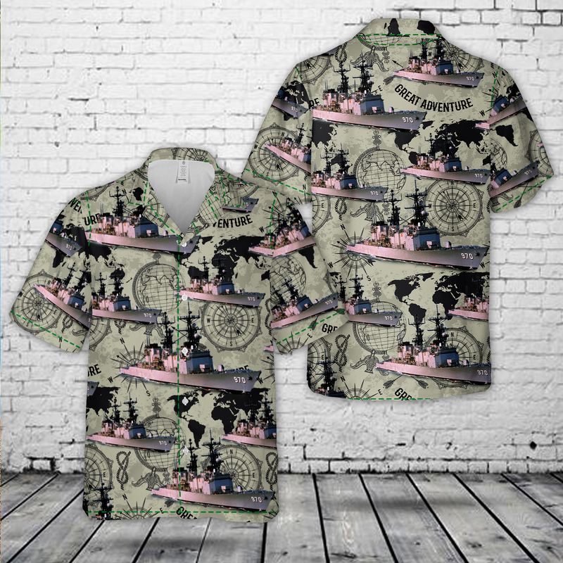 US Navy USS Caron DD-970 Hawaiian Shirt