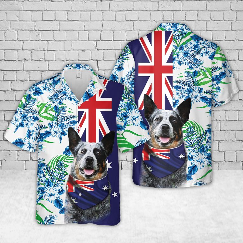 Blue Heeler (Australian Cattle Dog) Australia Day Hawaiian Shirt