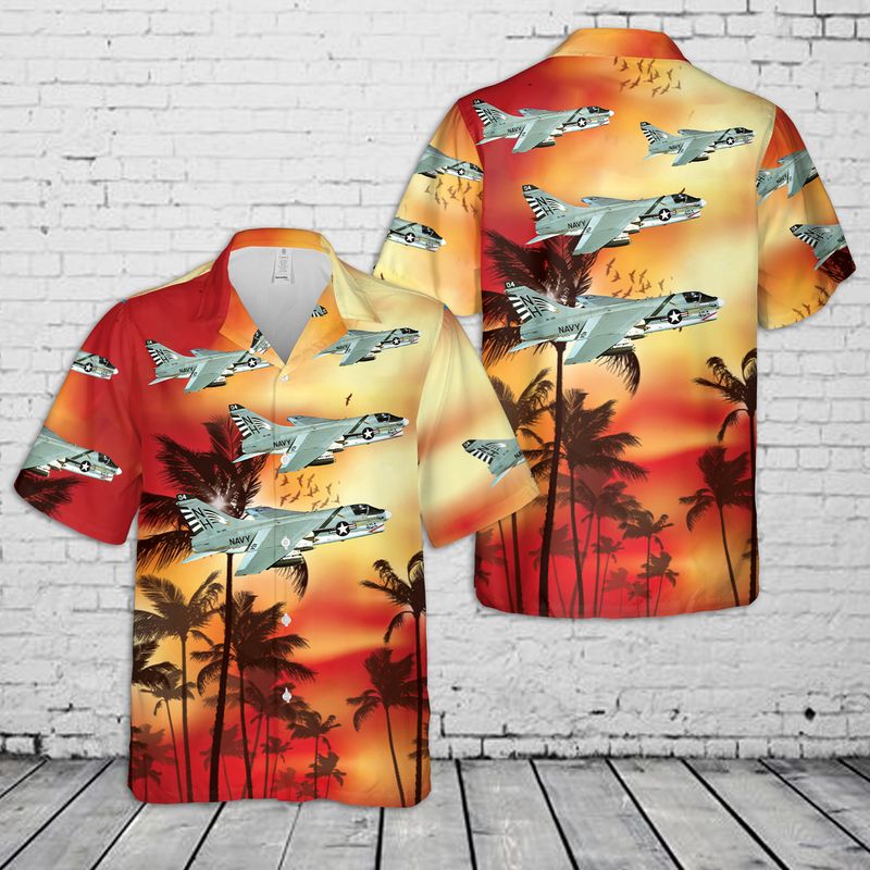 US Navy LTV A-7E Corsair II Of VA-195 Dambusters Hawaiian Shirt