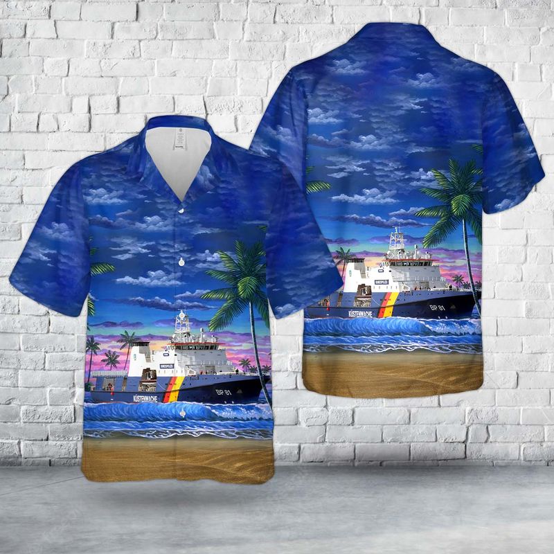 German Federal Coast Guard BP 81 Potsdam Hawaiian Shirt