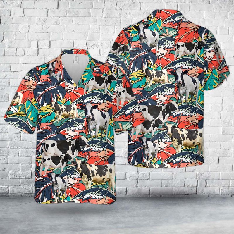 Holstein Friesian Cattle Tropical Hawaiian Shirt