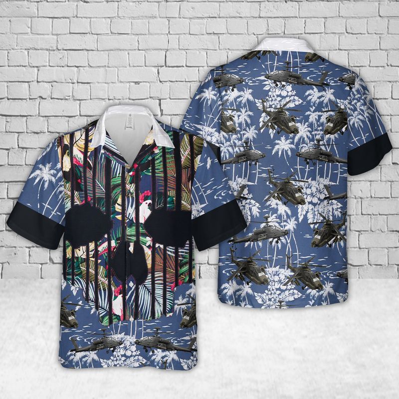 US Army Boeing AH-64 Apache Hawaiian Shirt