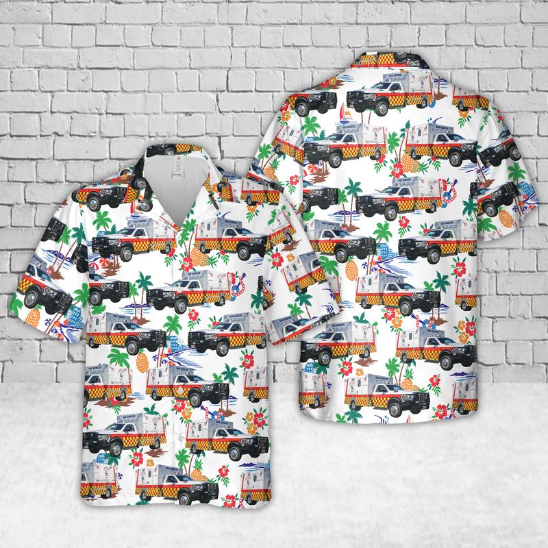 Texas San Marcos Hays County EMS Hawaiian Shirt