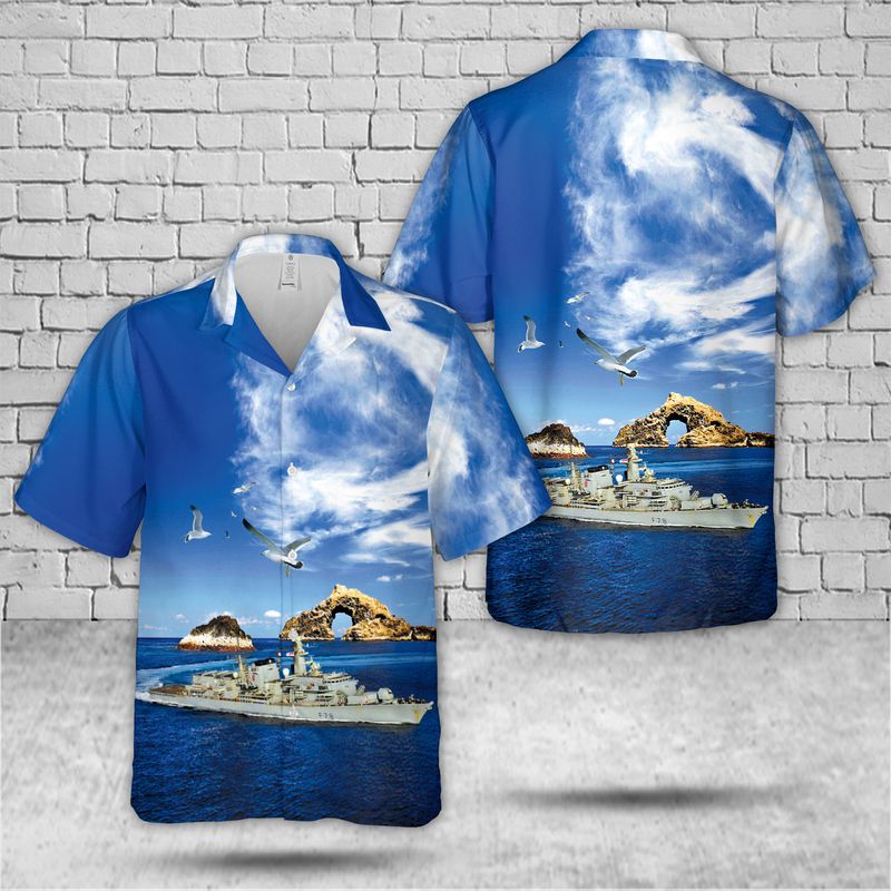 Royal Navy HMS Hermione (F58) Hawaiian Shirt