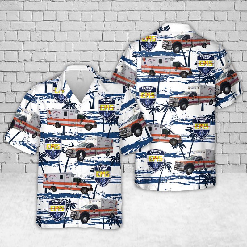 Michigan Richmond Lenox EMS Hawaiian Shirt