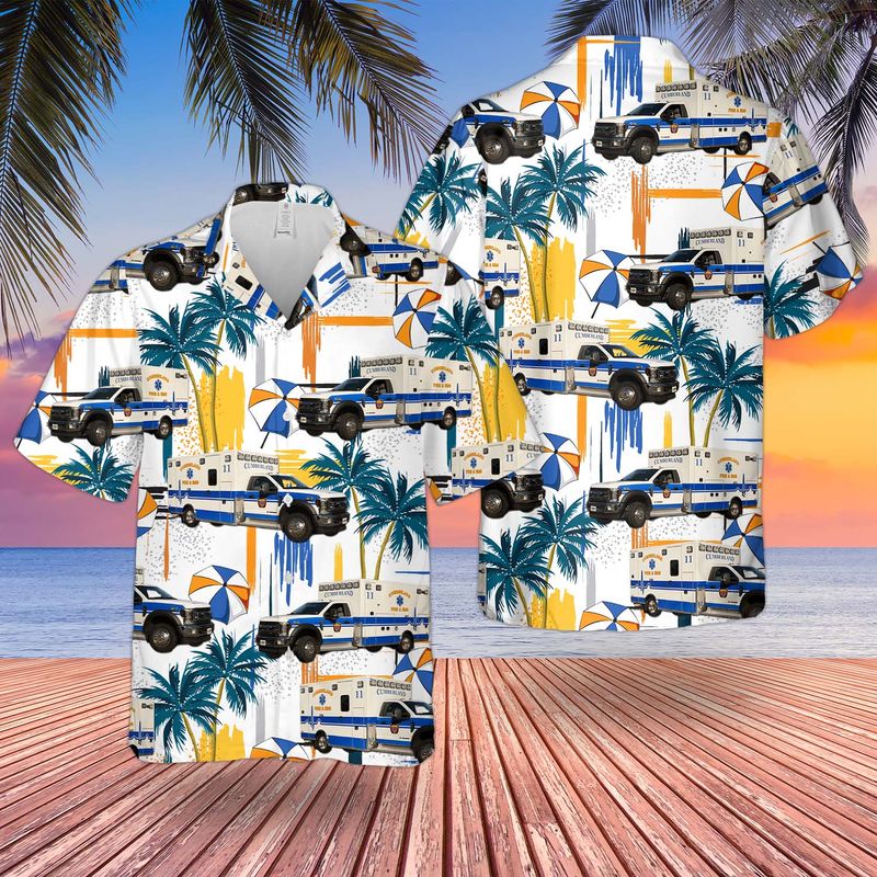 Virginia Cumberland County Fire and EMS Hawaiian Shirt