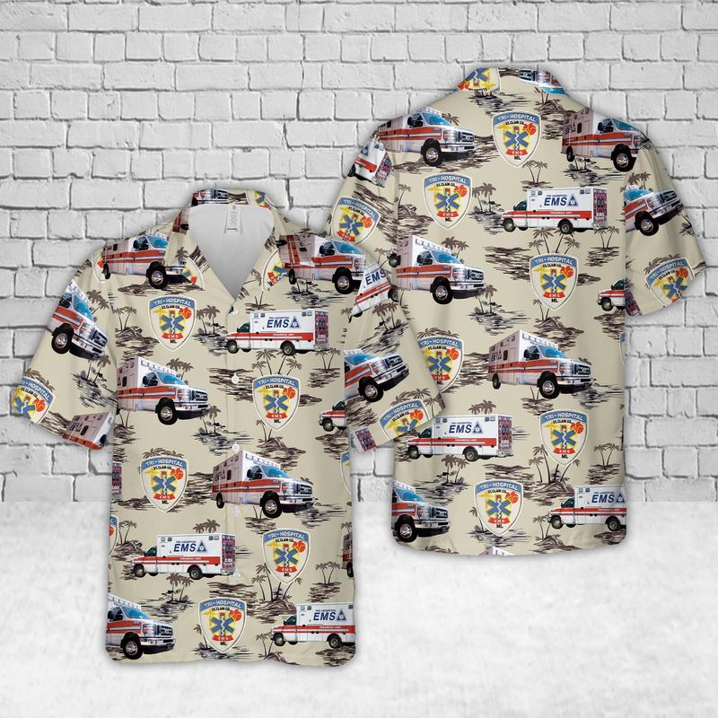 Michigan Tri-Hospital EMS Hawaiian Shirt