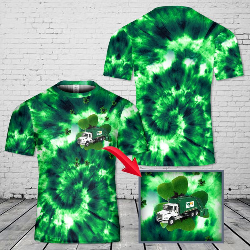 Saint Patrick's Day Waste Management Tie Dye 3D T-shirt