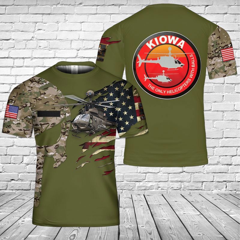 US Army Bell OH-58 Kiowa 3D T-shirt