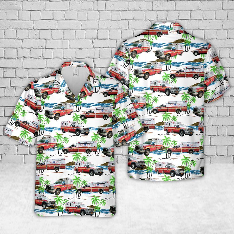 New York City Fire Department Bureau of EMS Hawaiian Shirt