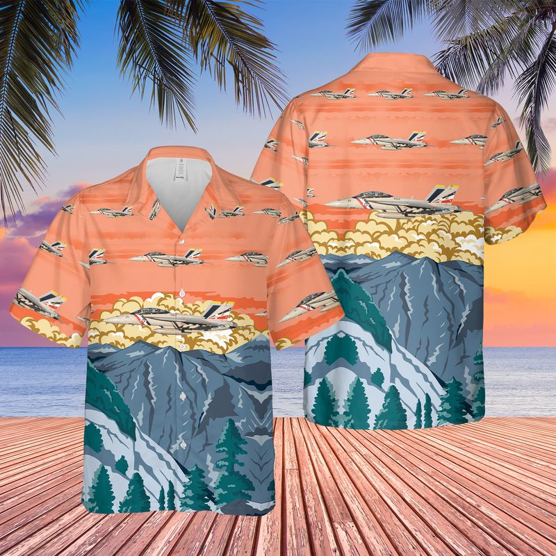 US Navy FA-18F Super Hornet Of VFA-2 Bounty Hunters Hawaiian Shirt