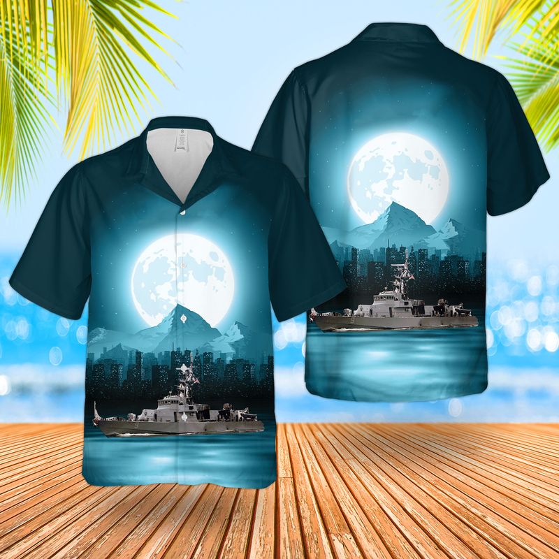 US Navy USS Chinook PC-9 Hawaiian Shirt