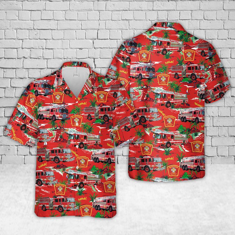 Boston Fire Department Hawaiian Shirt