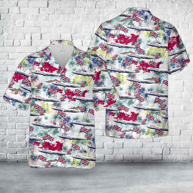 British Airways Chelsea Rose-England Boeing 747-436 G-BYGA Hawaiian Shirt