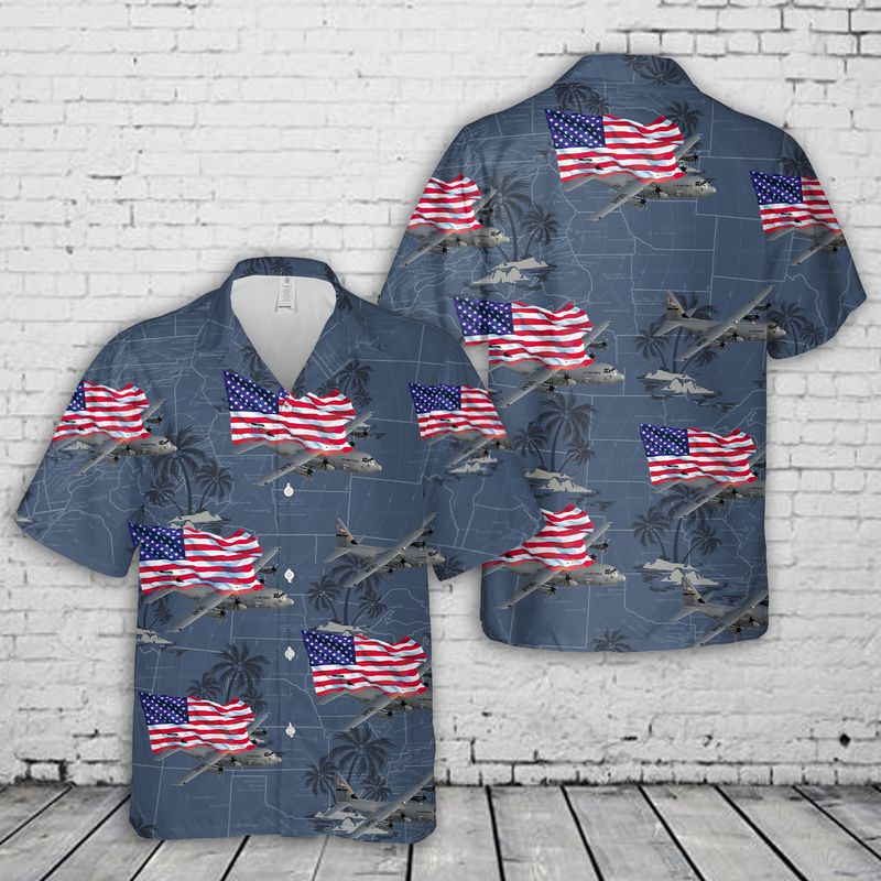 US Air Force Lockheed C-130 Hercules 4th Of July Hawaiian Shirt
