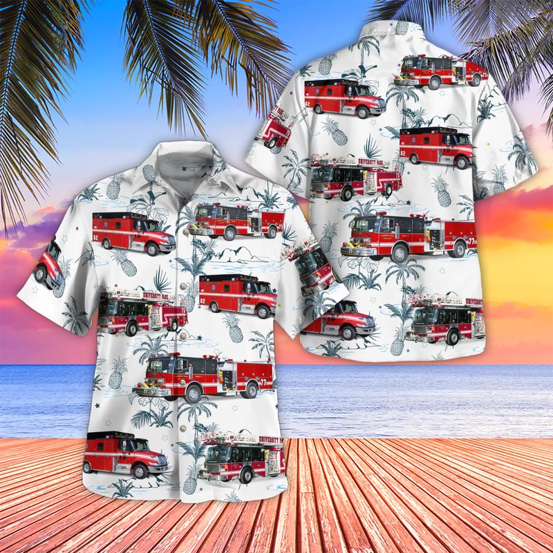 University Park Will County Illinois University Park Fire Department Station 1 Hawaiian Shirt