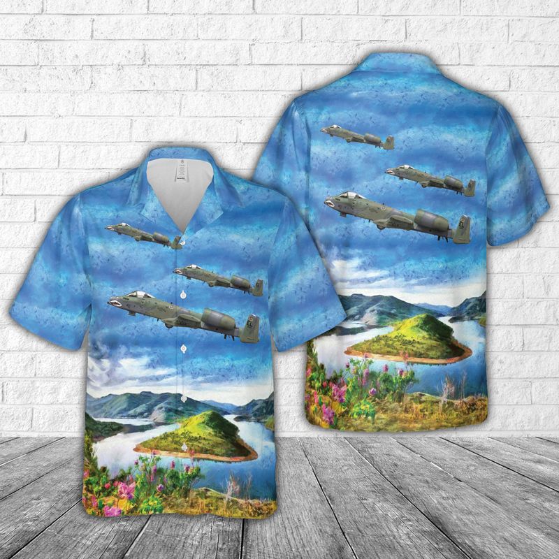 US Air Force A-10A Thunderbolt II 23rd FW 74th FS Flying Tigers Hawaiian Shirt