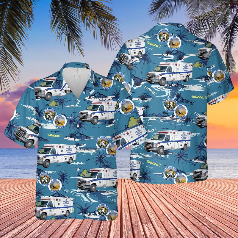 Santa Barbara County Fire Department Paramedic Hawaiian Shirt
