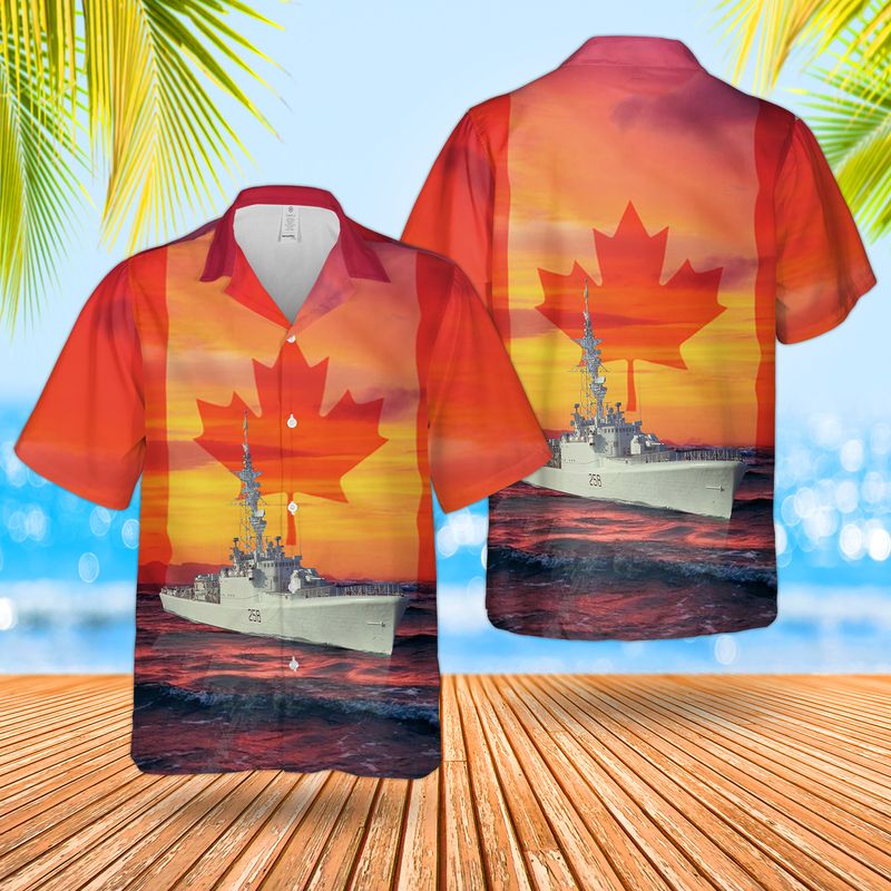 Royal Canadian Navy RCN HMCS Kootenay (DDE 258) Restigouche-class destroyer Hawaiian Shirt