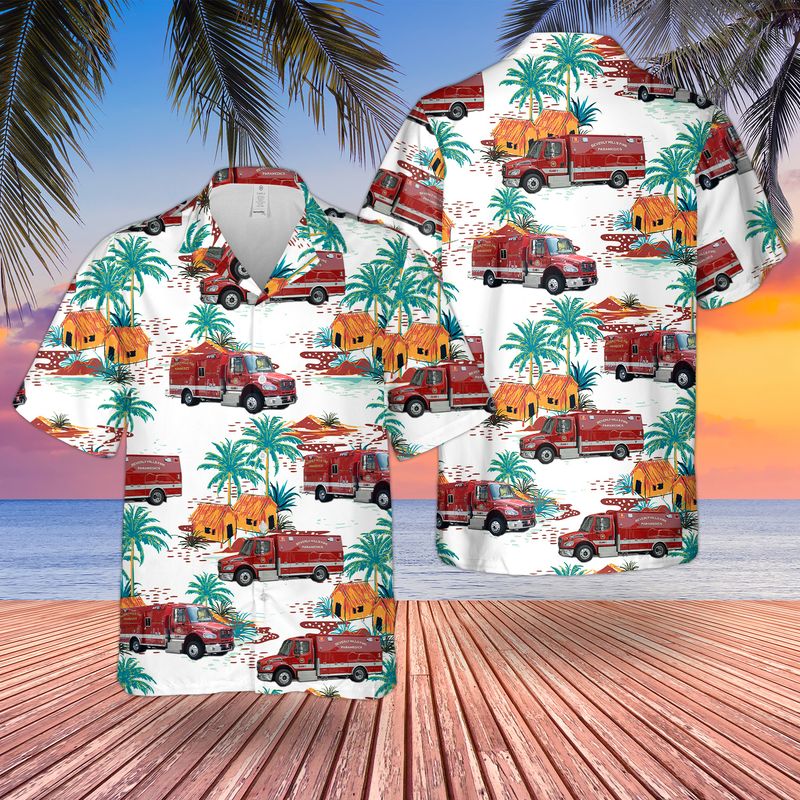 California Beverly Hills Fire Department Paramedic Hawaiian Shirt