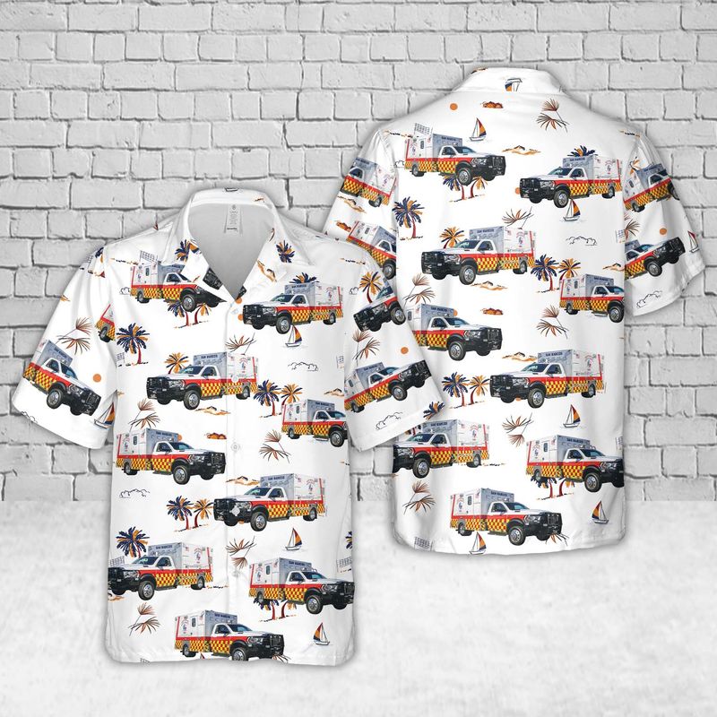 Texas San Marcos Hays County EMS Hawaiian Shirt