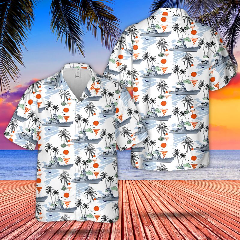 US Navy USS Momsen (DDG-92) Arleigh Burke-class Destroyer Hawaiian Shirt