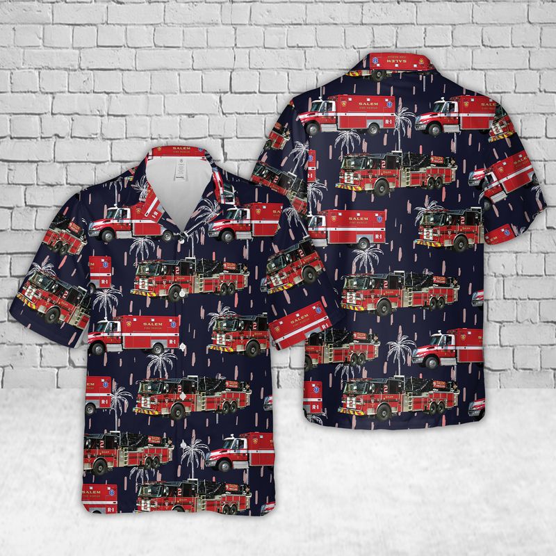 Massachusetts Salem Fire Department Hawaiian Shirt