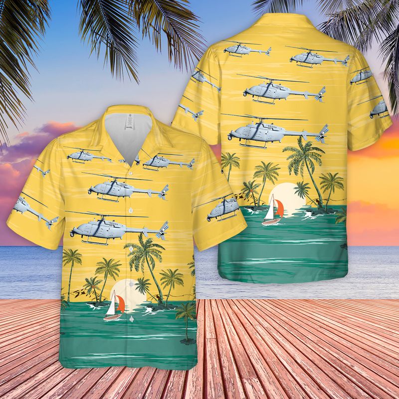 US Navy Northrop Grumman MQ-8C Fire Scout Hawaiian Shirt