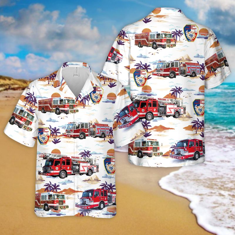 Texas Pasadena Fire Department Hawaiian Shirt
